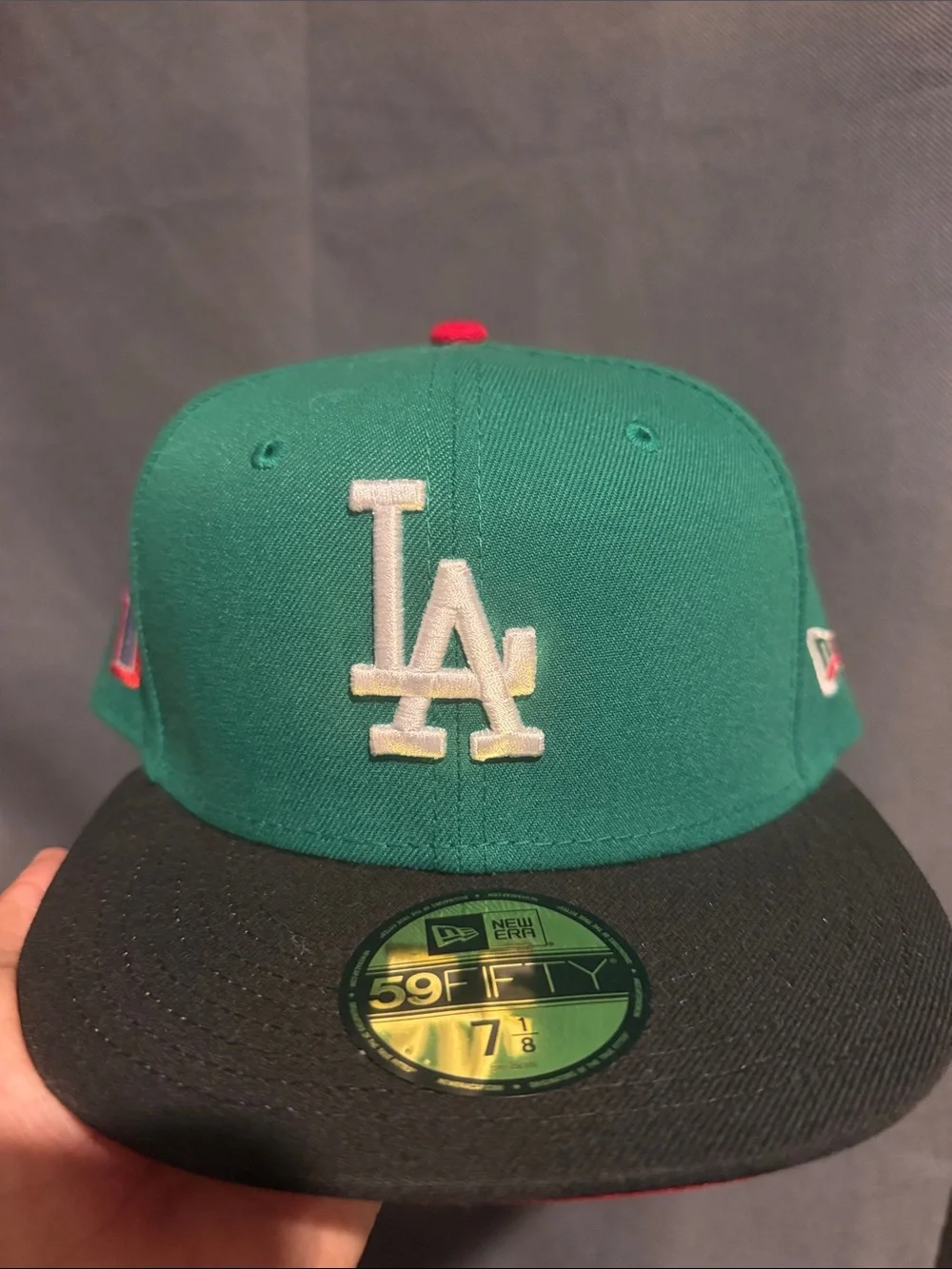 New Era LA Fitted Cap - Teal, Black & Red Accent